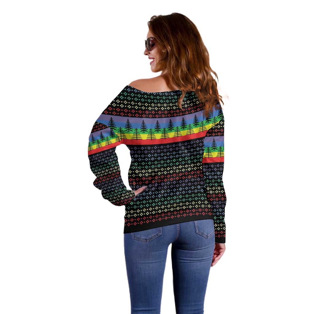 LGBT Not Today Jesus Off Shoulder Sweater Rainbow Christmas DT04 - Wonder Print Shop