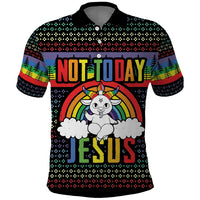 LGBT Not Today Jesus Polo Shirt Rainbow Christmas DT04 - Wonder Print Shop