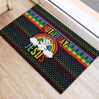 LGBT Not Today Jesus Rubber Doormat Rainbow Christmas DT04 - Wonder Print Shop
