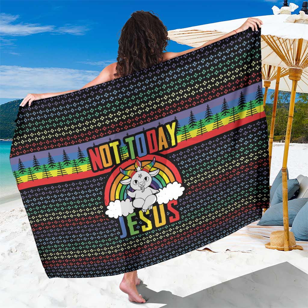 LGBT Not Today Jesus Sarong Rainbow Christmas DT04 - Wonder Print Shop