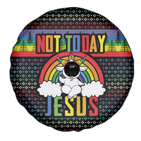 LGBT Not Today Jesus Spare Tire Cover Rainbow Christmas DT04 - Wonder Print Shop