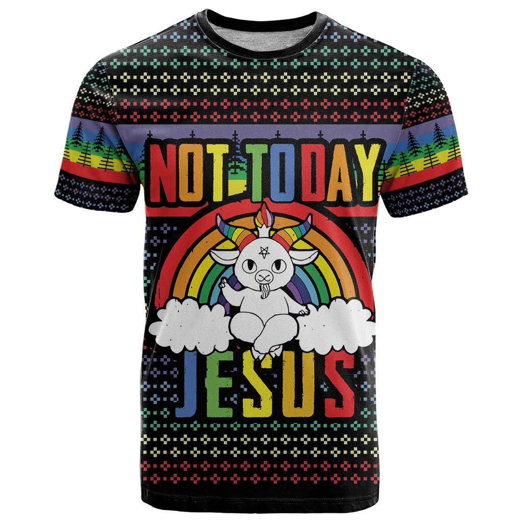 LGBT Not Today Jesus T Shirt Rainbow Christmas DT04 - Wonder Print Shop