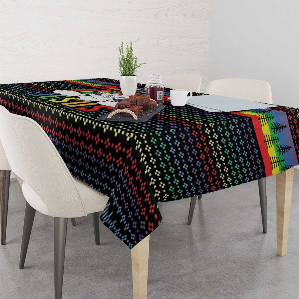 LGBT Not Today Jesus Tablecloth Rainbow Christmas DT04 - Wonder Print Shop