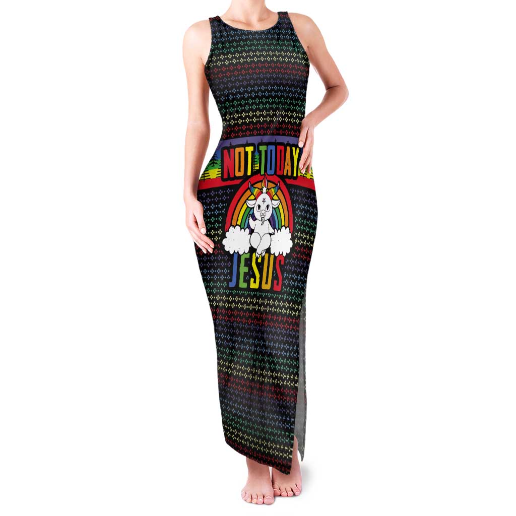 LGBT Not Today Jesus Tank Maxi Dress Rainbow Christmas DT04 - Wonder Print Shop