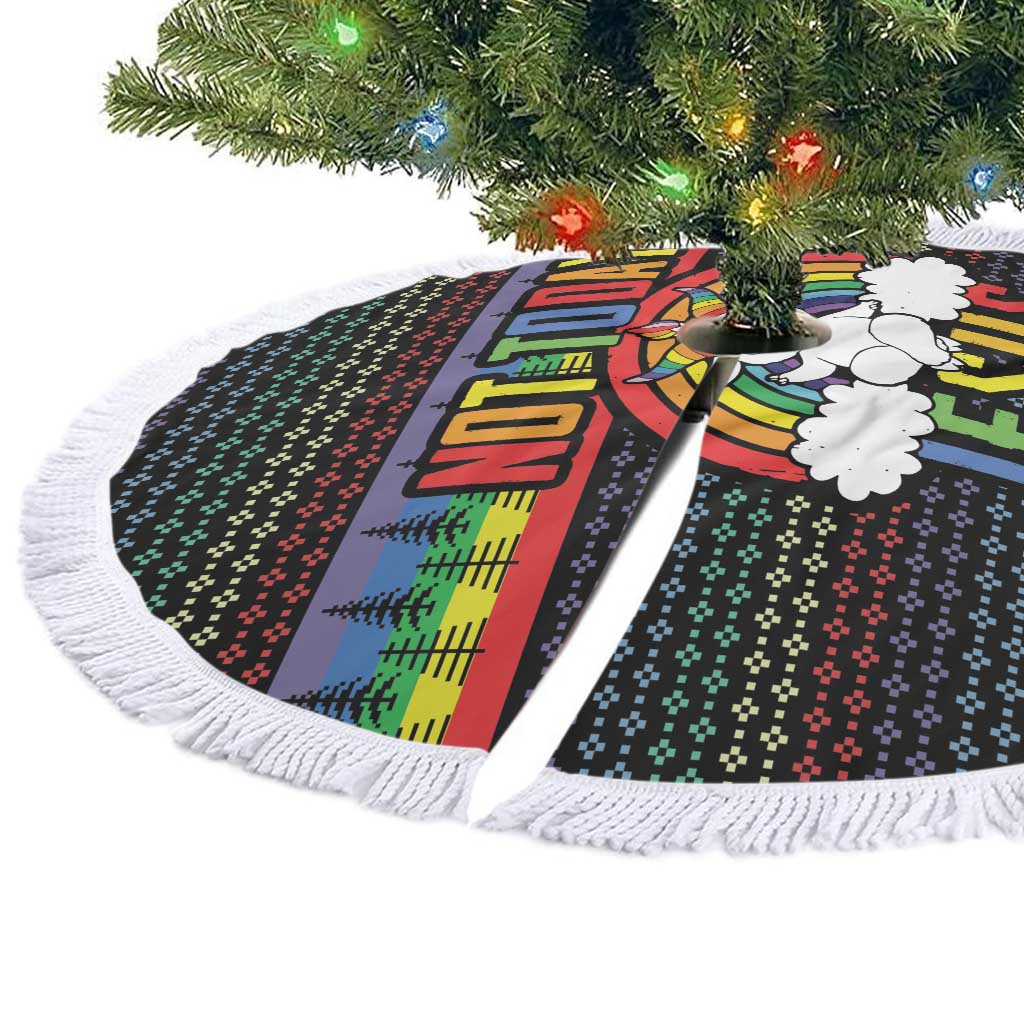 LGBT Not Today Jesus Tree Skirt Rainbow Christmas DT04 - Wonder Print Shop