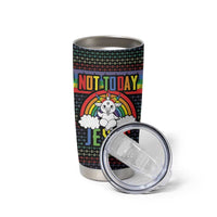 LGBT Not Today Jesus Tumbler Cup Rainbow Christmas DT04 - Wonder Print Shop