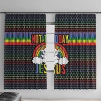 LGBT Not Today Jesus Window Curtain Rainbow Christmas DT04 - Wonder Print Shop