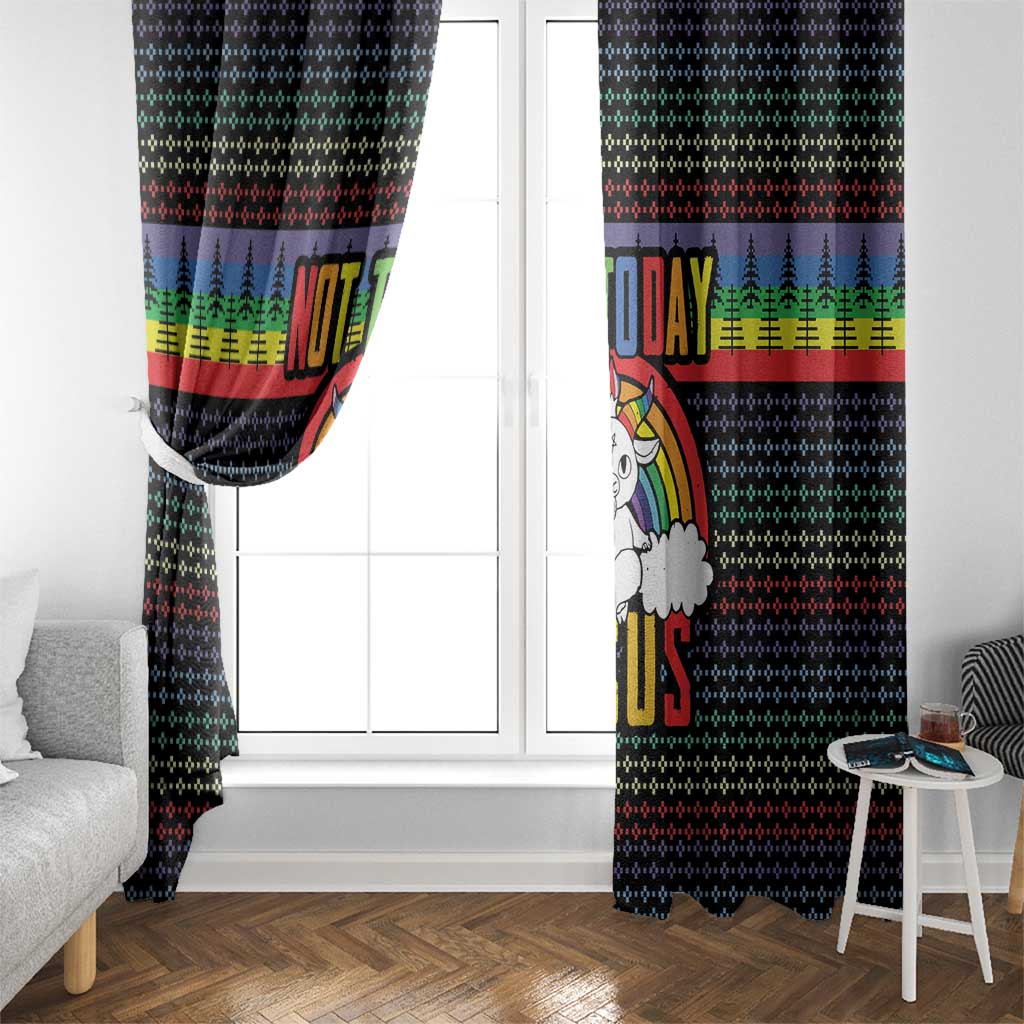 LGBT Not Today Jesus Window Curtain Rainbow Christmas DT04 - Wonder Print Shop