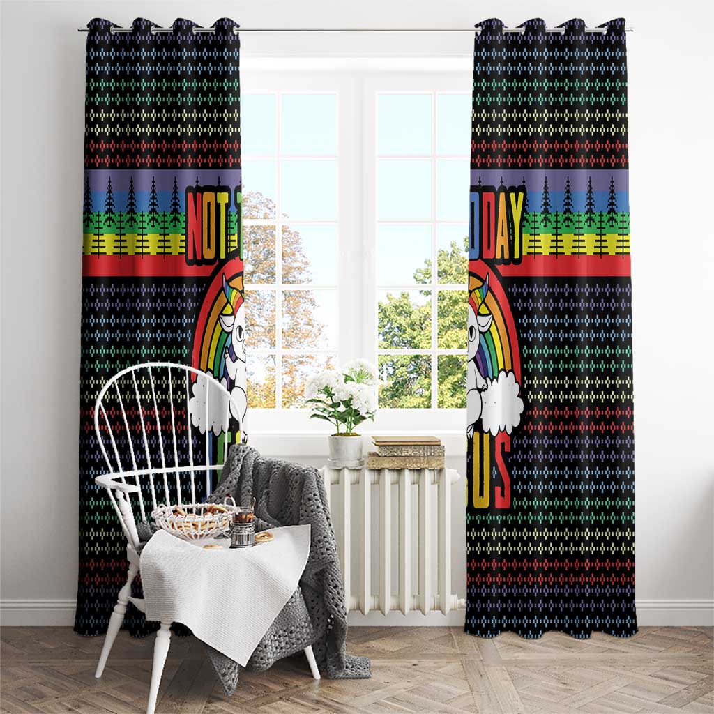 LGBT Not Today Jesus Window Curtain Rainbow Christmas DT04 - Wonder Print Shop