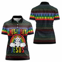 LGBT Not Today Jesus Women Polo Shirt Rainbow Christmas DT04 - Wonder Print Shop