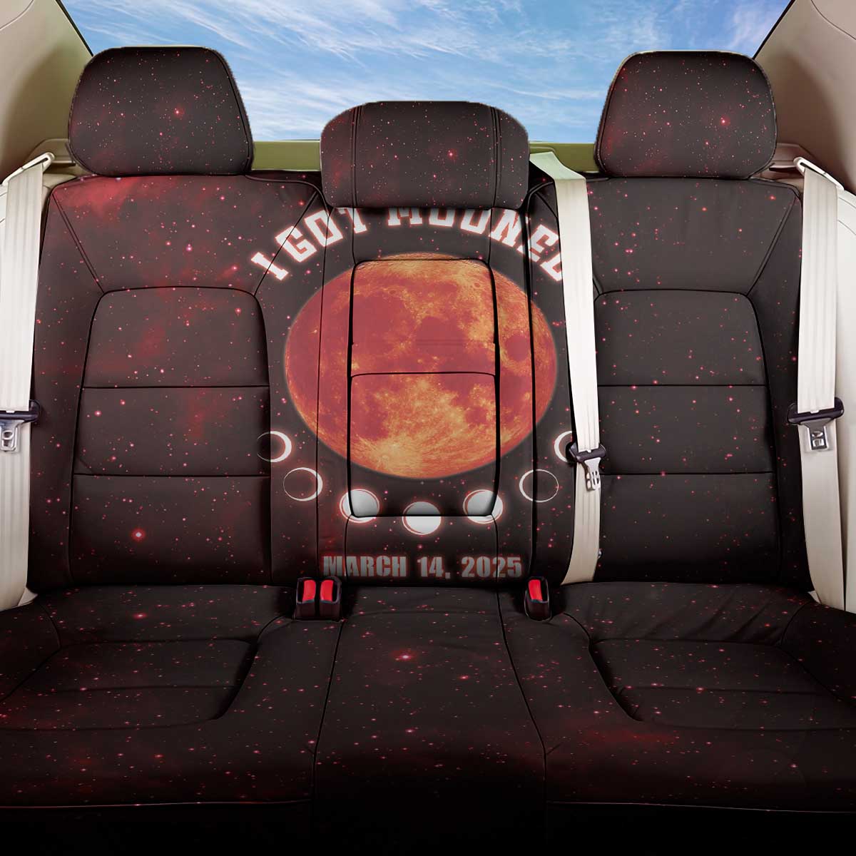 Blood Moon 2025 Back Car Seat Cover Total Lunar Eclipse