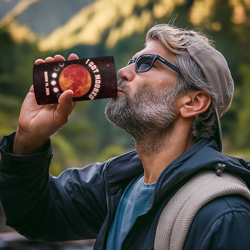 Blood Moon 2025 4 in 1 Can Cooler Tumbler Total Lunar Eclipse