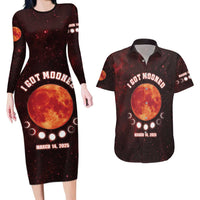 Blood Moon 2025 Couples Matching Long Sleeve Bodycon Dress and Hawaiian Shirt Total Lunar Eclipse