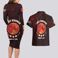 Blood Moon 2025 Couples Matching Long Sleeve Bodycon Dress and Hawaiian Shirt Total Lunar Eclipse