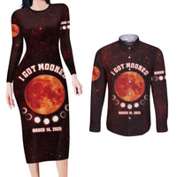 Blood Moon 2025 Couples Matching Long Sleeve Bodycon Dress and Long Sleeve Button Shirt Total Lunar Eclipse
