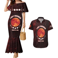 Blood Moon 2025 Couples Matching Mermaid Dress and Hawaiian Shirt Total Lunar Eclipse