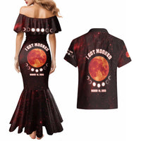 Blood Moon 2025 Couples Matching Mermaid Dress and Hawaiian Shirt Total Lunar Eclipse