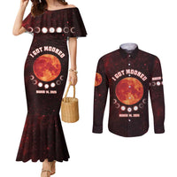 Blood Moon 2025 Couples Matching Mermaid Dress and Long Sleeve Button Shirt Total Lunar Eclipse