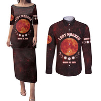 Blood Moon 2025 Couples Matching Puletasi and Long Sleeve Button Shirt Total Lunar Eclipse