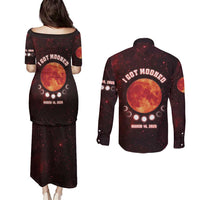 Blood Moon 2025 Couples Matching Puletasi and Long Sleeve Button Shirt Total Lunar Eclipse