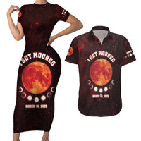 Blood Moon 2025 Couples Matching Short Sleeve Bodycon Dress and Hawaiian Shirt Total Lunar Eclipse