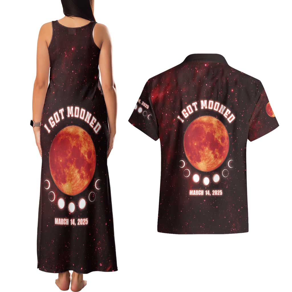 Blood Moon 2025 Couples Matching Tank Maxi Dress and Hawaiian Shirt Total Lunar Eclipse