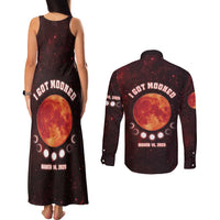 Blood Moon 2025 Couples Matching Tank Maxi Dress and Long Sleeve Button Shirt Total Lunar Eclipse