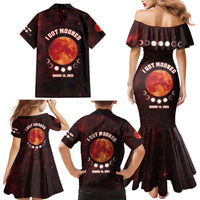 Blood Moon 2025 Family Matching Mermaid Dress and Hawaiian Shirt Total Lunar Eclipse