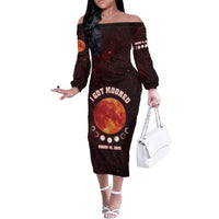 Blood Moon 2025 Family Matching Off The Shoulder Long Sleeve Dress and Hawaiian Shirt Total Lunar Eclipse