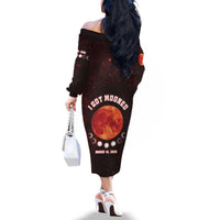 Blood Moon 2025 Family Matching Off The Shoulder Long Sleeve Dress and Hawaiian Shirt Total Lunar Eclipse