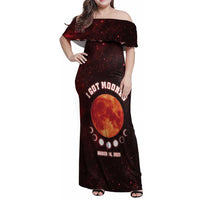 Blood Moon 2025 Family Matching Off Shoulder Maxi Dress and Hawaiian Shirt Total Lunar Eclipse