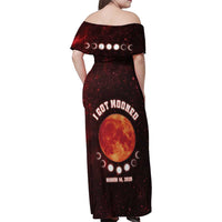 Blood Moon 2025 Family Matching Off Shoulder Maxi Dress and Hawaiian Shirt Total Lunar Eclipse