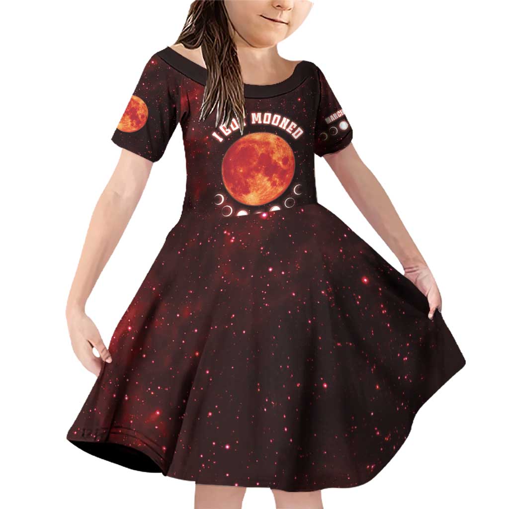Blood Moon 2025 Family Matching Off Shoulder Short Dress and Hawaiian Shirt Total Lunar Eclipse
