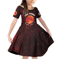 Blood Moon 2025 Family Matching Off Shoulder Short Dress and Hawaiian Shirt Total Lunar Eclipse