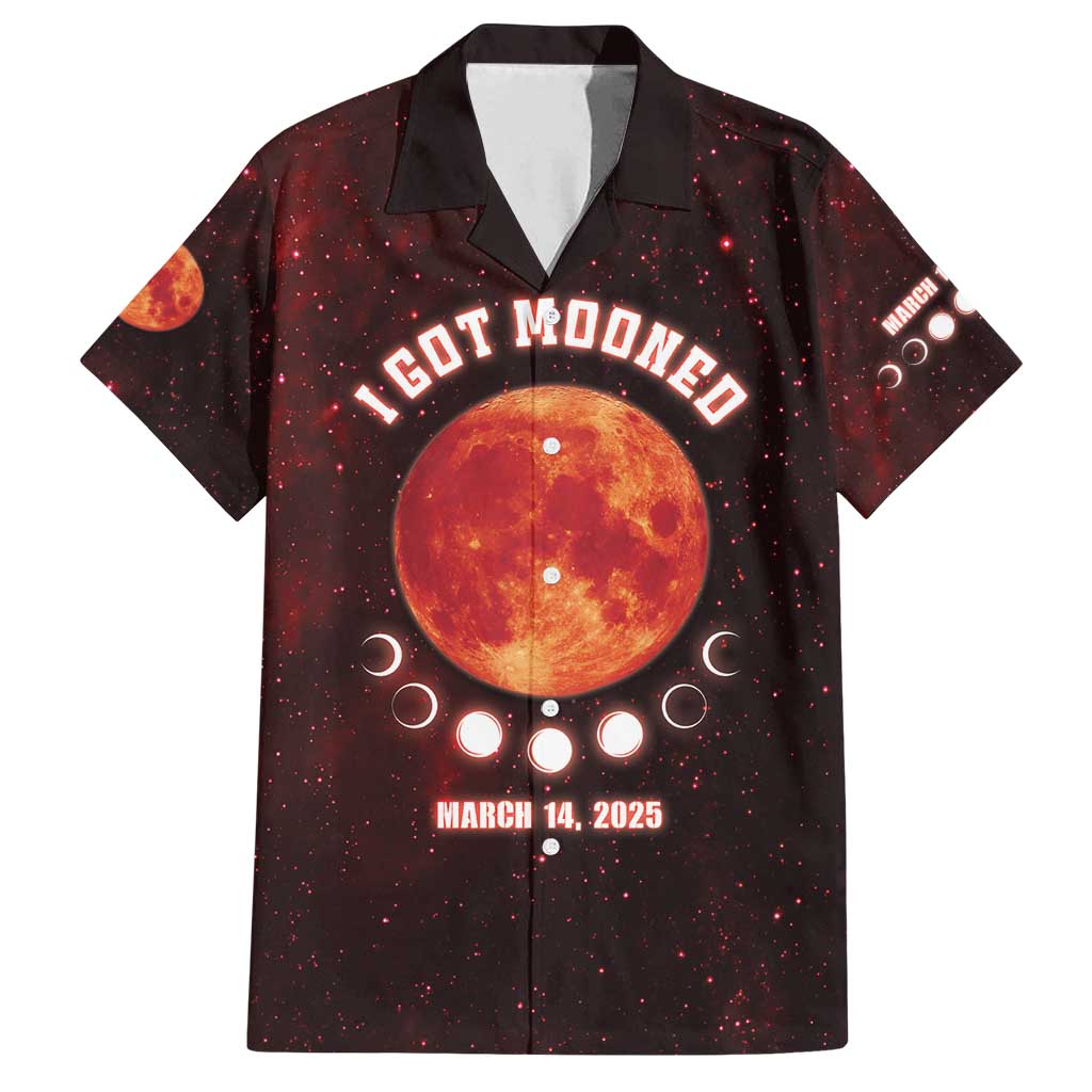 Blood Moon 2025 Family Matching Off Shoulder Short Dress and Hawaiian Shirt Total Lunar Eclipse