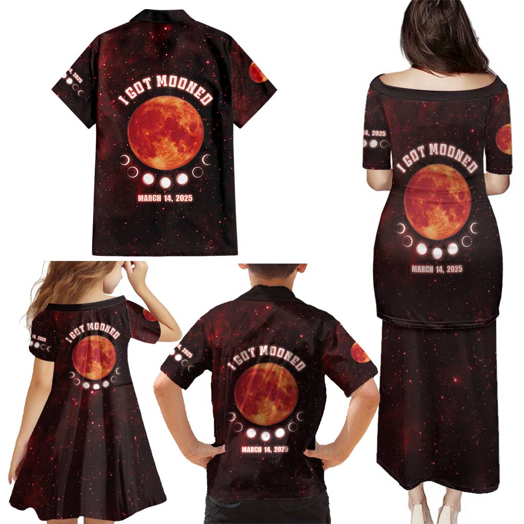 Blood Moon 2025 Family Matching Puletasi and Hawaiian Shirt Total Lunar Eclipse