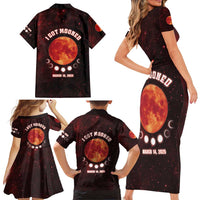 Blood Moon 2025 Family Matching Short Sleeve Bodycon Dress and Hawaiian Shirt Total Lunar Eclipse