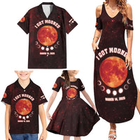 Blood Moon 2025 Family Matching Summer Maxi Dress and Hawaiian Shirt Total Lunar Eclipse