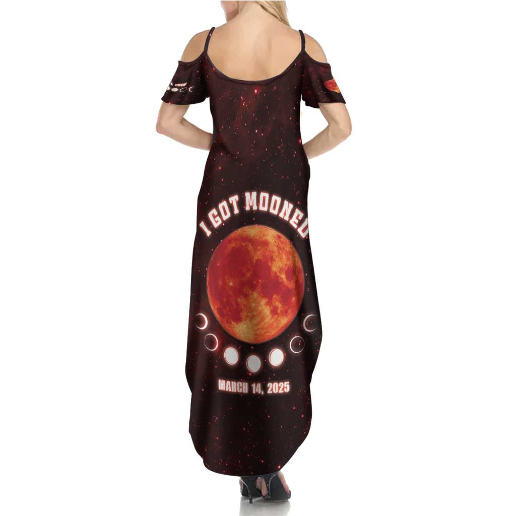 Blood Moon 2025 Family Matching Summer Maxi Dress and Hawaiian Shirt Total Lunar Eclipse