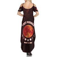 Blood Moon 2025 Family Matching Summer Maxi Dress and Hawaiian Shirt Total Lunar Eclipse