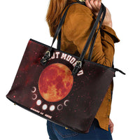 Blood Moon 2025 Leather Tote Bag Total Lunar Eclipse
