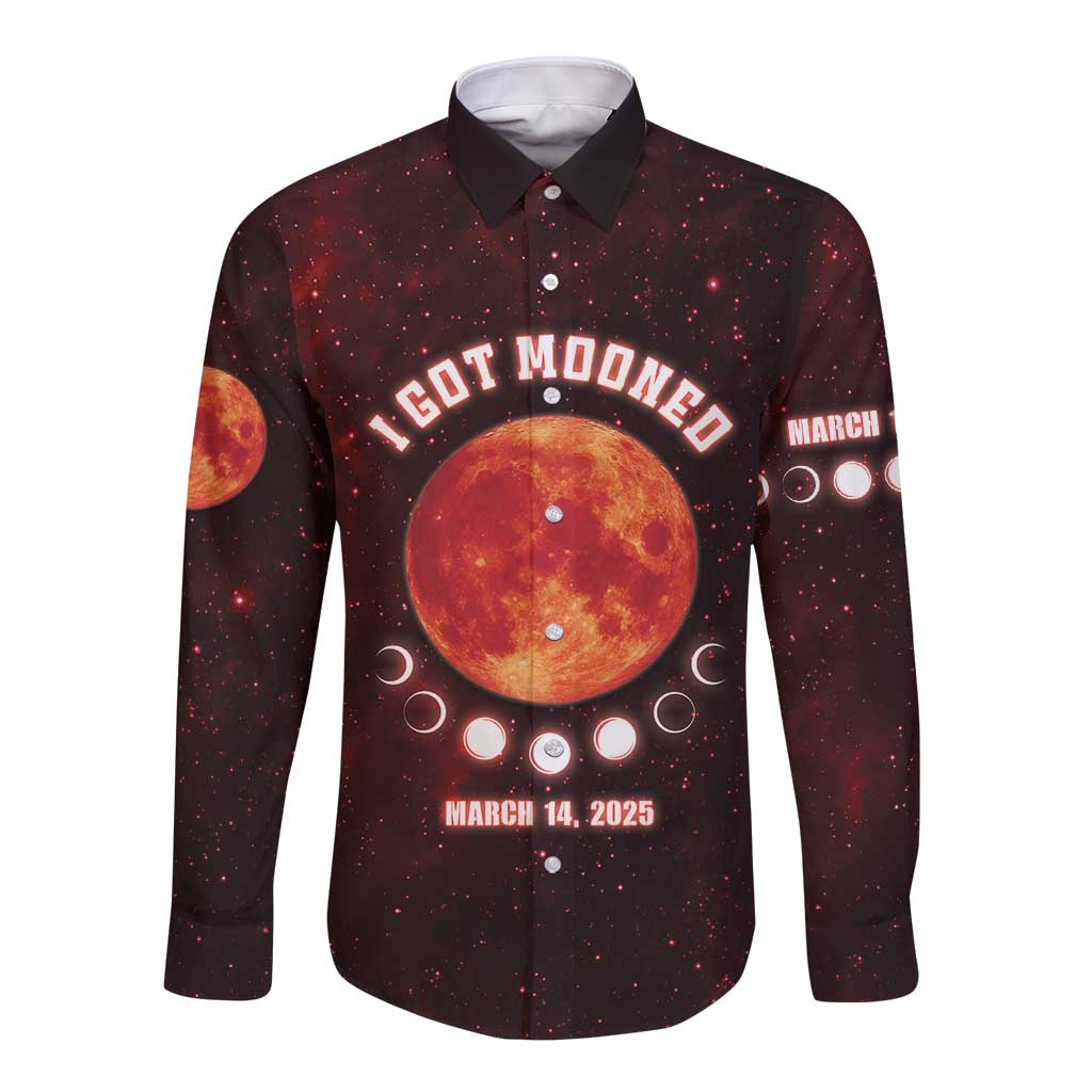 Blood Moon 2025 Long Sleeve Button Shirt Total Lunar Eclipse