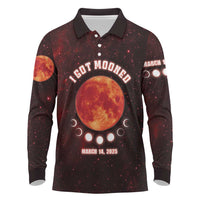 Blood Moon 2025 Long Sleeve Polo Shirt Total Lunar Eclipse
