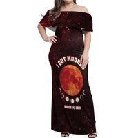 Blood Moon 2025 Off Shoulder Maxi Dress Total Lunar Eclipse