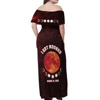 Blood Moon 2025 Off Shoulder Maxi Dress Total Lunar Eclipse