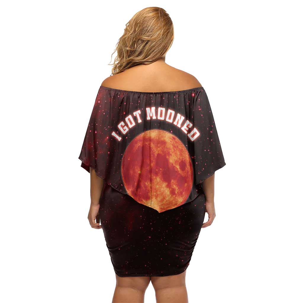 Blood Moon 2025 Off Shoulder Short Dress Total Lunar Eclipse