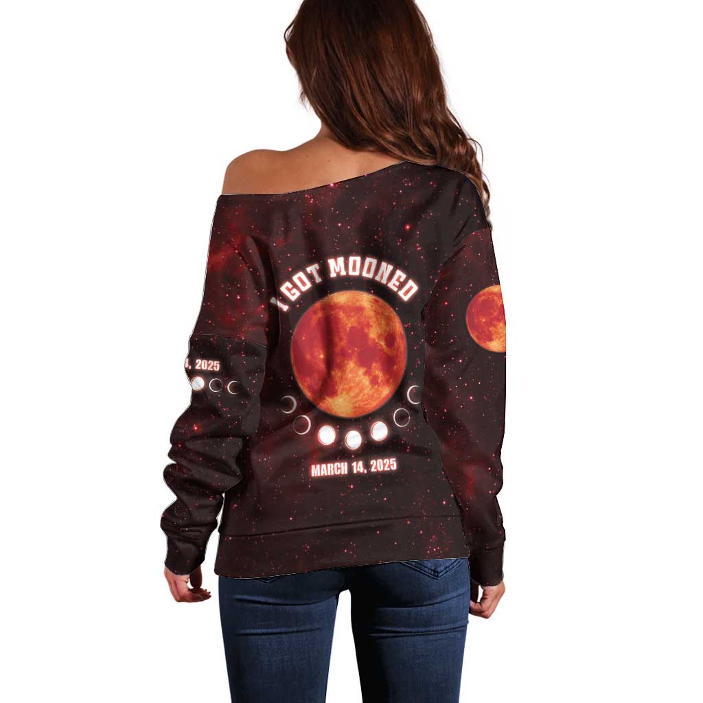 Blood Moon 2025 Off Shoulder Sweater Total Lunar Eclipse