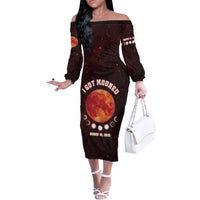 Blood Moon 2025 Off The Shoulder Long Sleeve Dress Total Lunar Eclipse