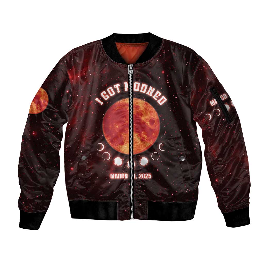 Blood Moon 2025 Sleeve Zip Bomber Jacket Total Lunar Eclipse