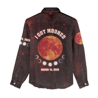 Blood Moon 2025 Women Casual Shirt Total Lunar Eclipse